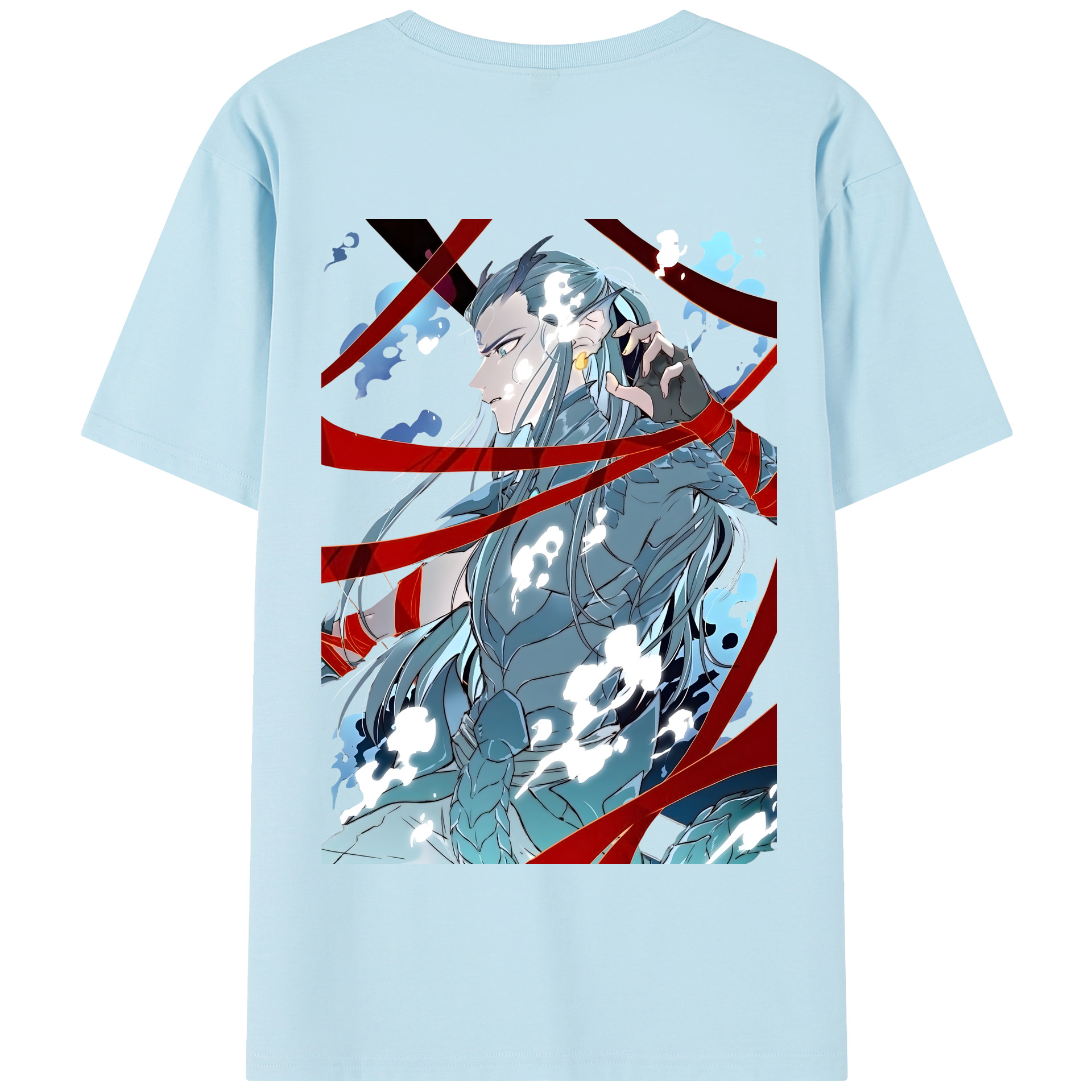 （画像用） Ne Zha 2 ナタ 魔童の大暴れ 綿100％半袖Tシャツ（背面プリント）